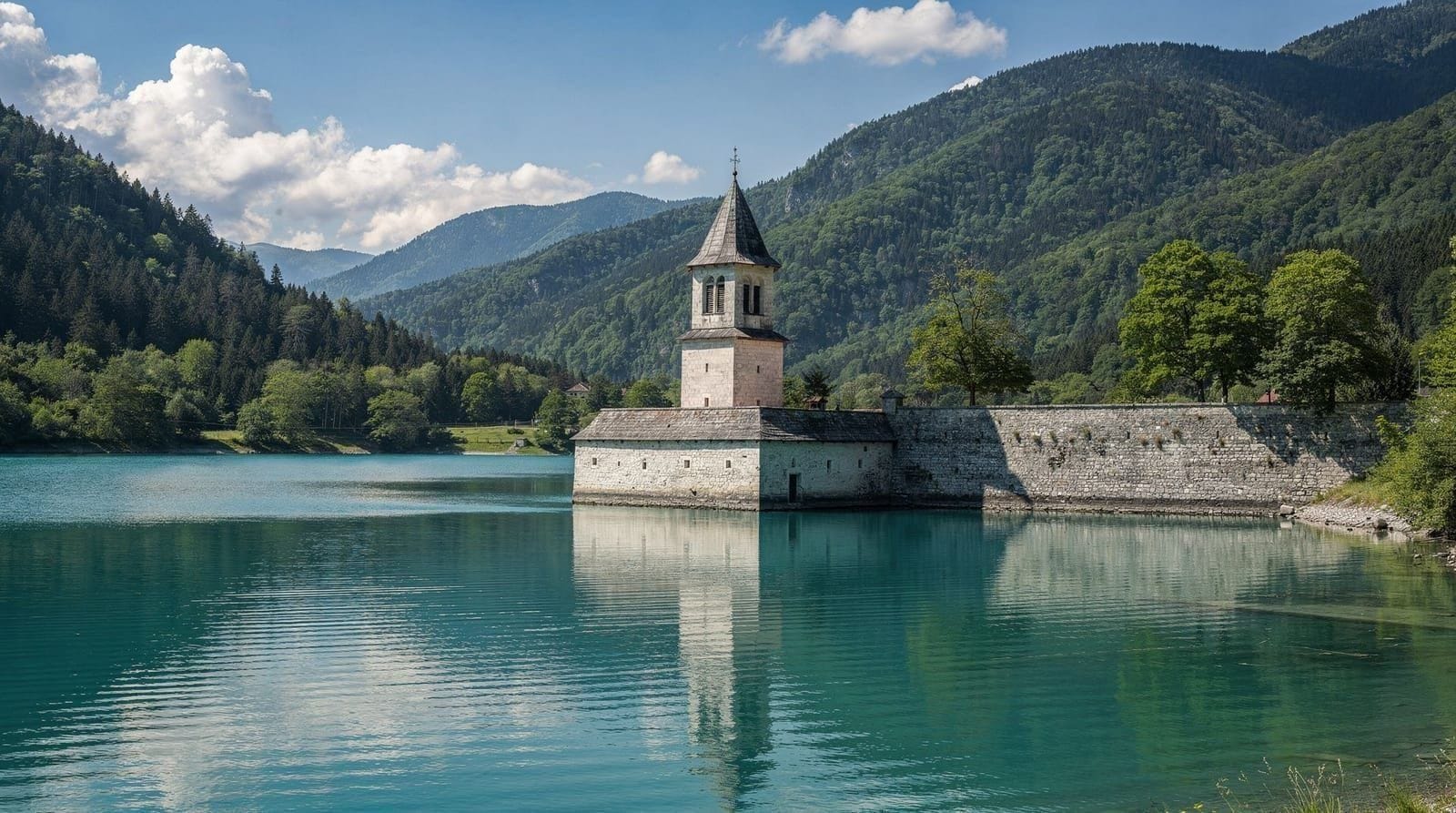 Ananuri Fortress and the Zhinvali reservoir
