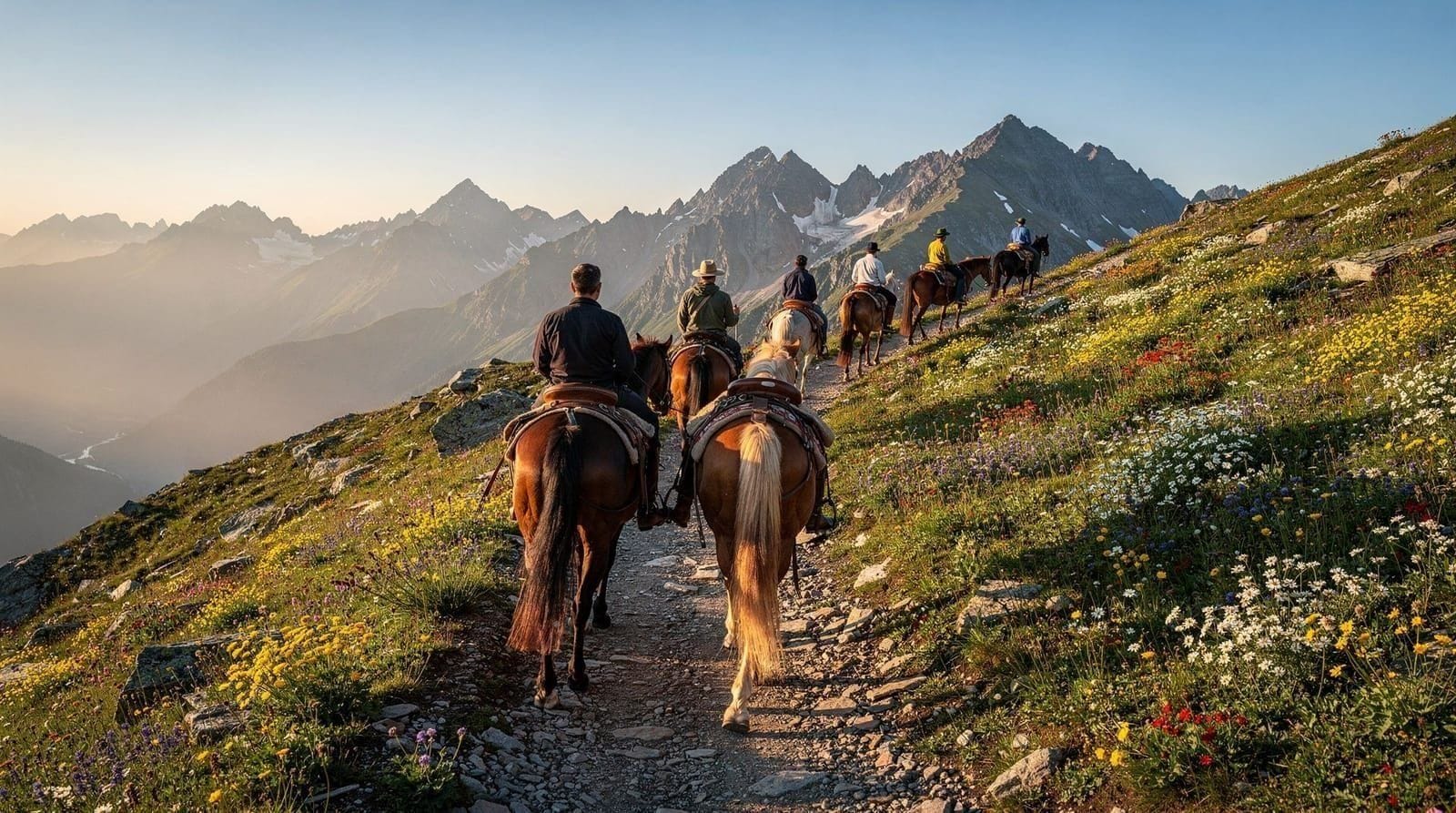 Horse riding in the Georgian mountains