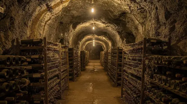 The Khareba wine tunnel at Kvareli