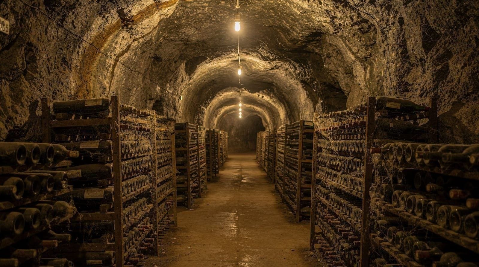 The Khareba wine tunnel at Kvareli