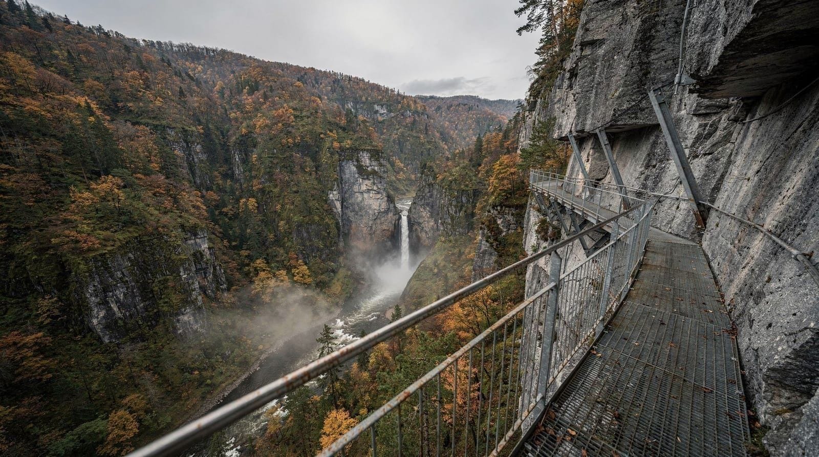 Okatse Canyon's hanging walkway
